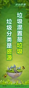 綠色環(huán)保標語 環(huán)保標語 環(huán)境標語 垃圾混置是垃圾-垃圾分類是資源