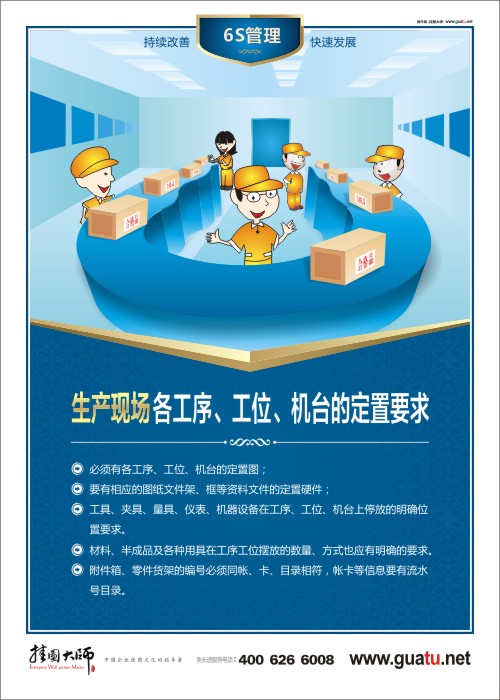 生產(chǎn)現(xiàn)場各工序、工位、機臺的定置要求 關(guān)于6s的圖片