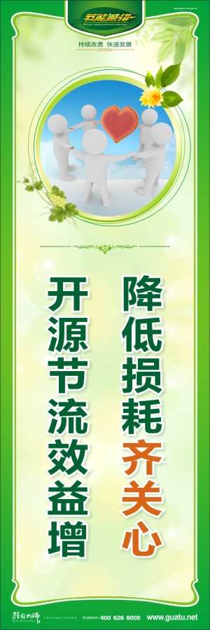 降低損耗齊關(guān)心 開源節(jié)流效益增 企業(yè)節(jié)能降耗標(biāo)語(yǔ)