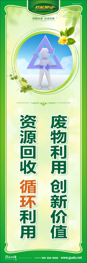 廢物利用 創(chuàng)新價(jià)值 資源回收 循環(huán)利用 節(jié)能減排宣傳標(biāo)語