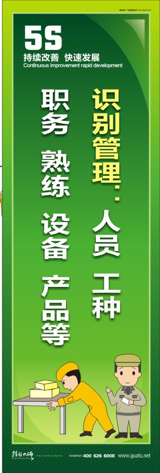 5s圖片 識別管理：人員  工種職務(wù)  熟練  設(shè)備  產(chǎn)品等