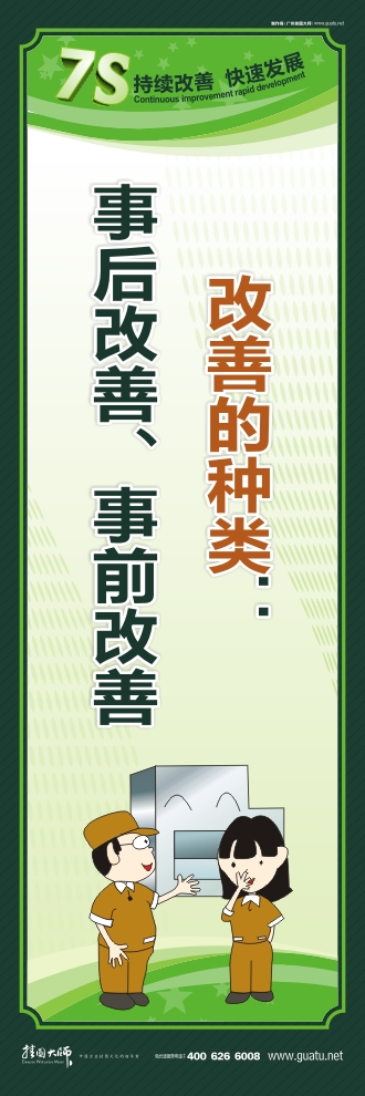 7s宣傳圖片 改善的種類：事后改善、事前改善