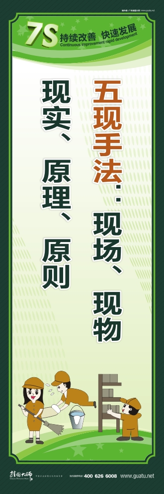 7s管理圖片 五現(xiàn)手法：現(xiàn)場(chǎng)、現(xiàn)物、現(xiàn)實(shí)、原理、原則