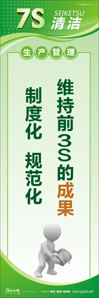 7s標(biāo)語圖片 維持前3S的成果 制度化  規(guī)范化