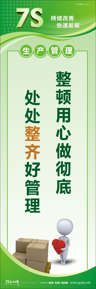 7s管理標(biāo)語 整頓用心做徹底 處處整齊好管理