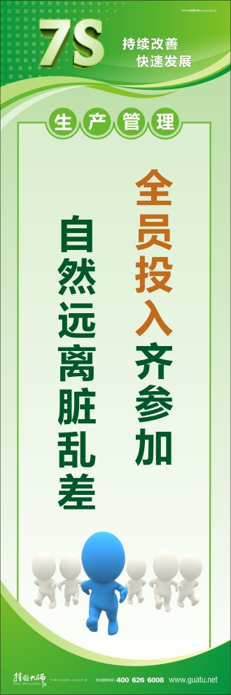 7s管理口號(hào) 全員投入齊參加，自然遠(yuǎn)離臟亂差