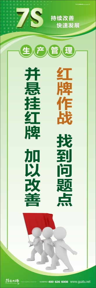 7s管理口號(hào) 紅牌作戰(zhàn)：找到問題點(diǎn) 并懸掛紅牌、加以改善