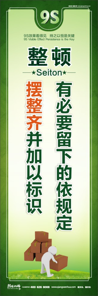 9S有必要留下的依規(guī)定擺整齊并加以標識