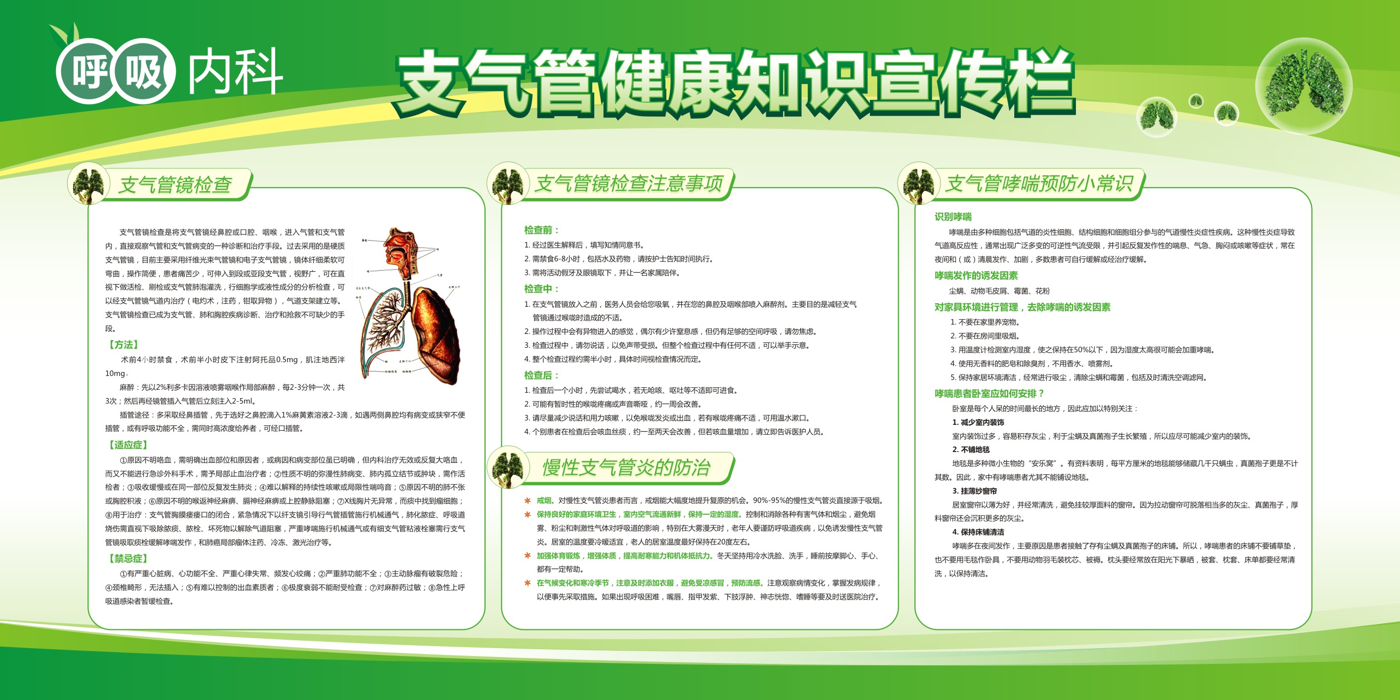 呼吸科健康教育 內科宣傳欄