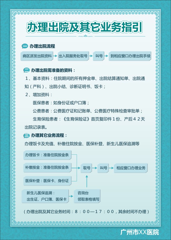 辦理出院及其它業(yè)務指引